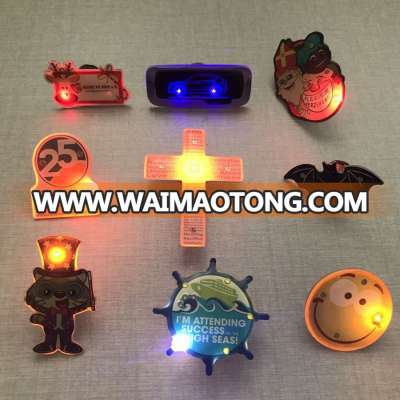 led baseball lapel pin/fashionable led flash light badges