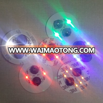 led flashing coaster cool bar product can design logo led sticker light light up cup