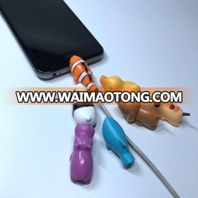 New animal cartoon phone silicone PVC USB data cable bite protecter