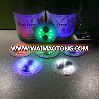 Factory make LED bottle sticker/LED waterproof bottle coaster/led cup sticker